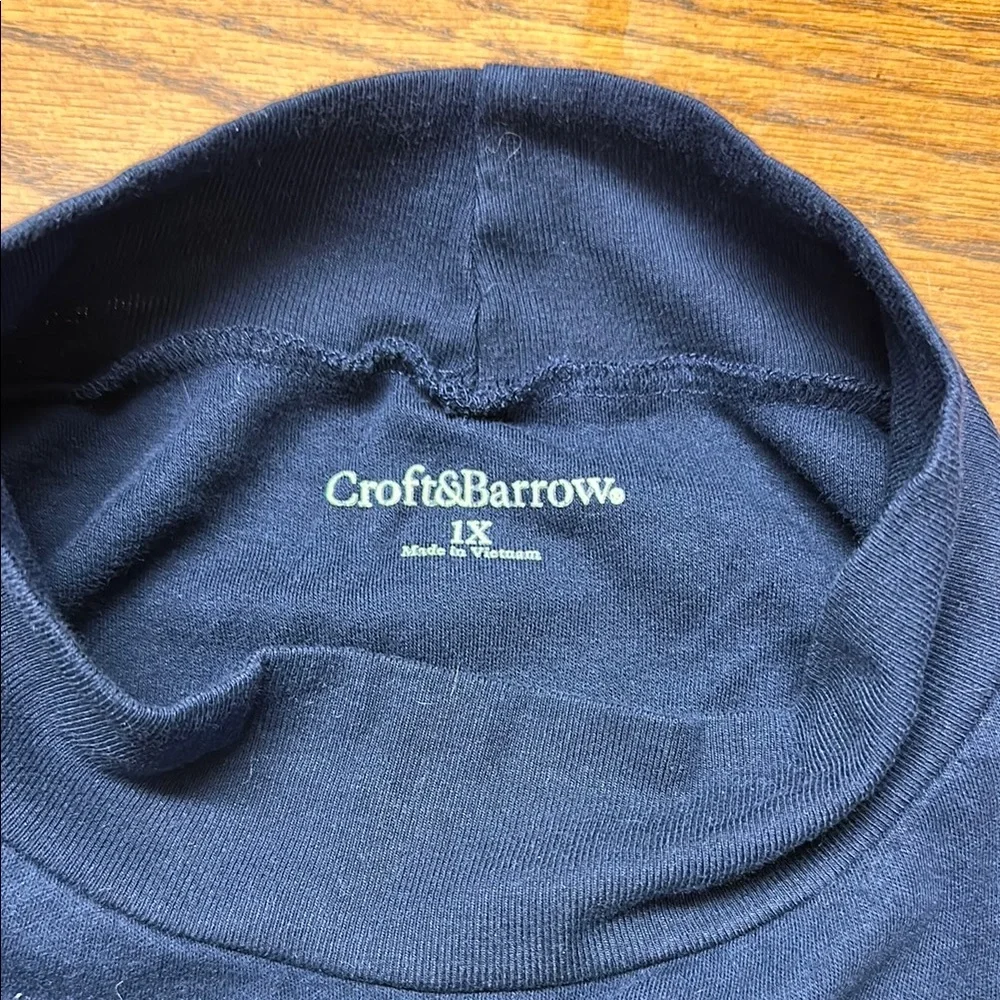 Croft & Barrow Blue Relaxed Long Sleeve Shirt - Picture 3 of 4
